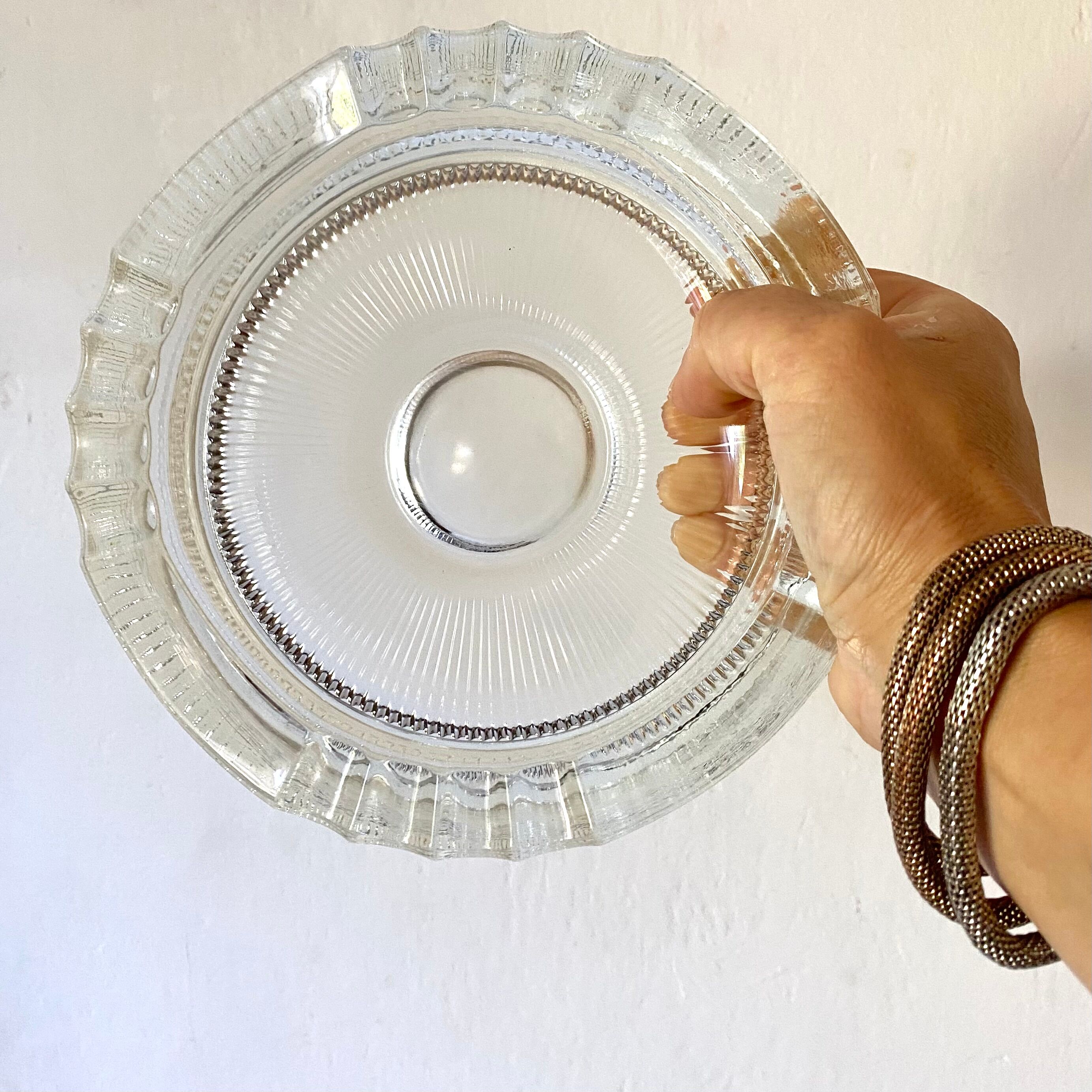 Cendrier vide poche en verre 80's