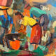 Huile sur carton signée Jean Hourrègue “Vendanges”