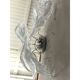 Lot of 2 Transparent and White “Fiamma” Murano Glass Wall Sconces
