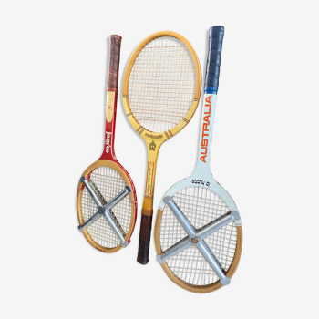 Lot de 3 raquettes de tennis vintage