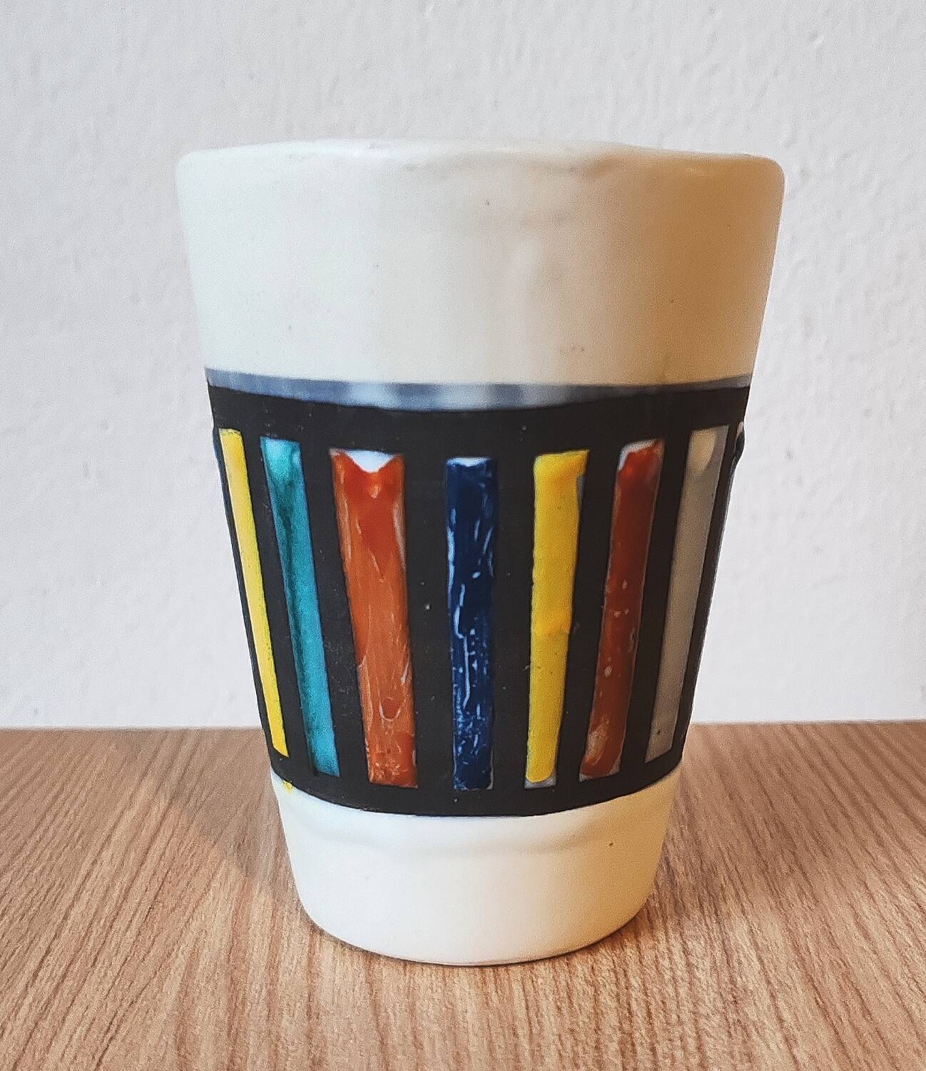 Roger capron blue ceramic tumbler glass