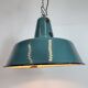 Large Industrial Petrol Enamel Factory Pendant Lamp, 1960s