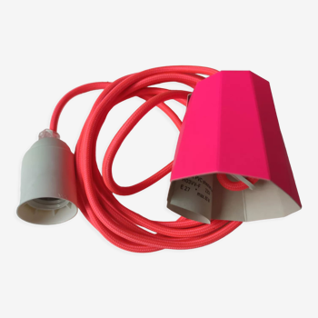 Neon pink pendant lamp