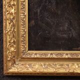 Peinture de portrait féminin impressionniste italien du 19e siècle