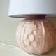Lampe art déco en verre rose poudré