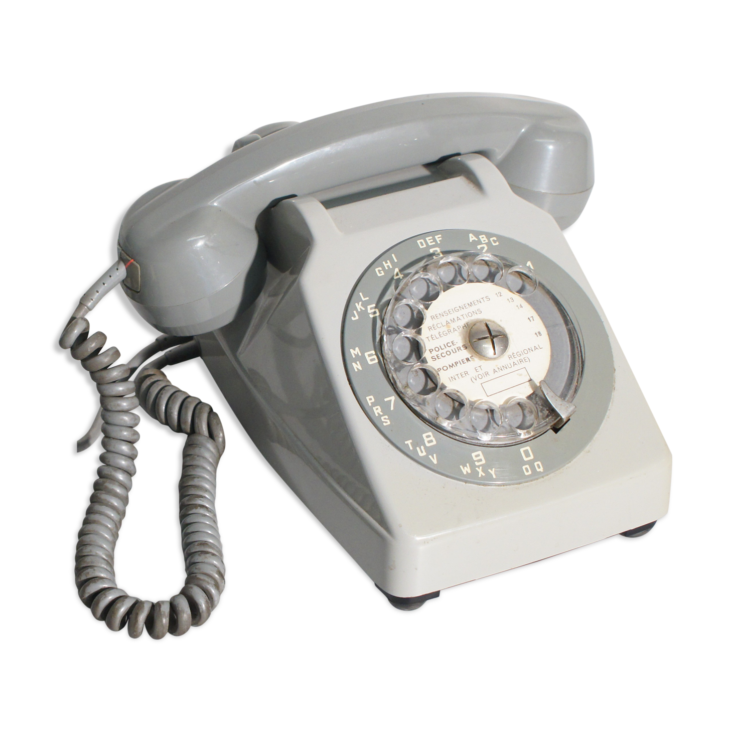 Téléphone vintage années 80 gris