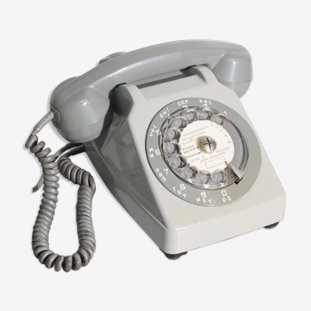 Téléphone vintage années 80 gris