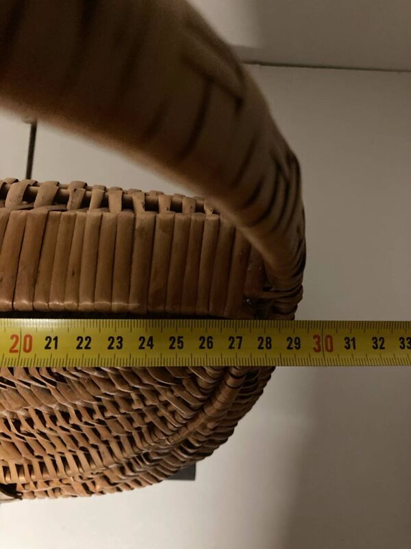 Panier de courses en osier vintage 70’S