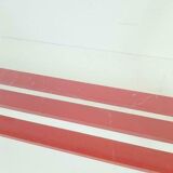 Coffee table chrome red glass tray