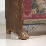 Ancien coffre long à motifs floraux (c.1870) #40