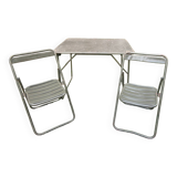Ensemble militaire vintage Verhaeghe 1 table + 2 chaises