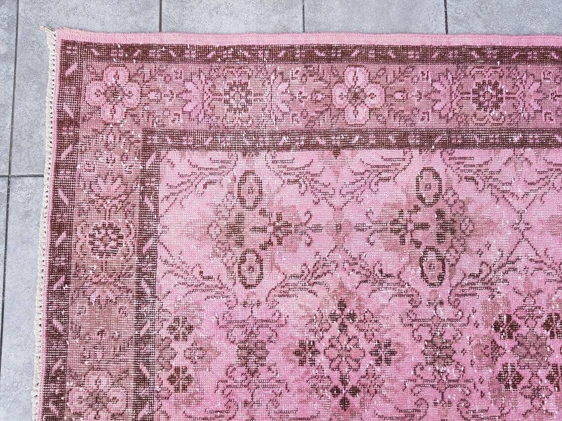 Oushak Turkish Pink Vintage Rug sku 1083
