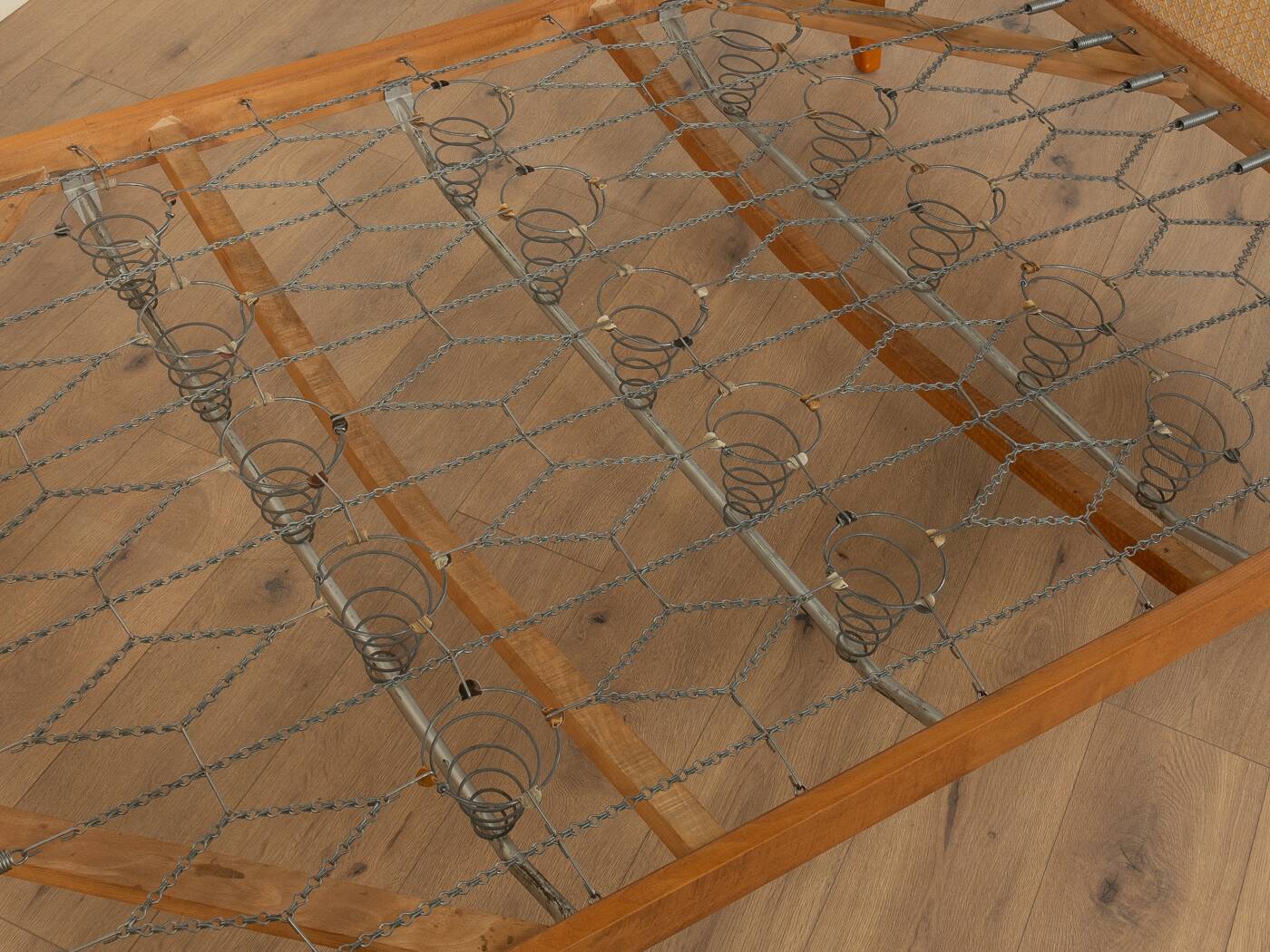 Timeless bed with beech wood and Viennese cane