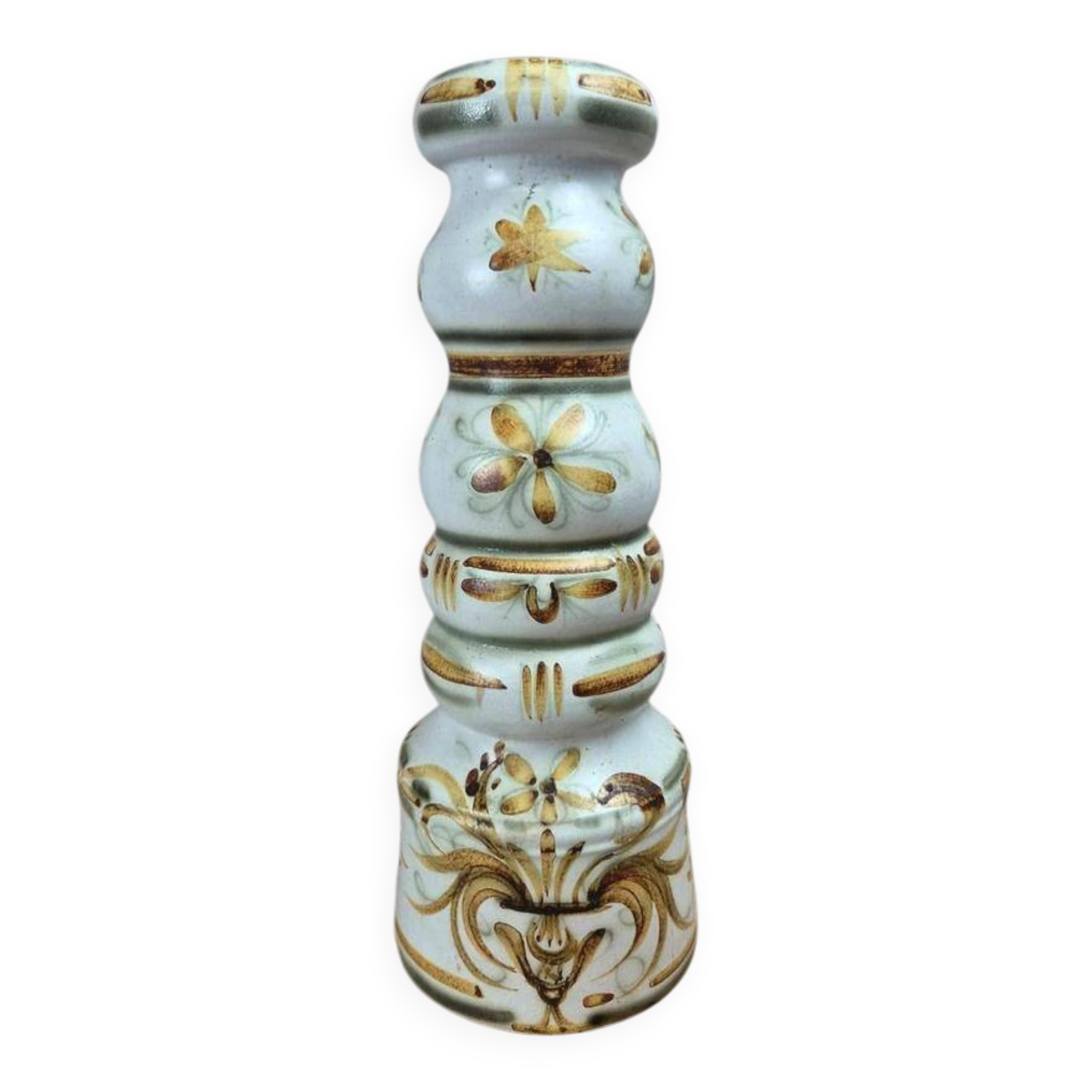 Grand vase bougeoir Keraluc Quimper Bo4 décor G6 – Georges Allier