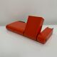 Office organizer pencil pot Facetta vintage plastic orange design