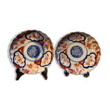 Pair of antique Imari style porcelain plates - 19 cm - 19th century