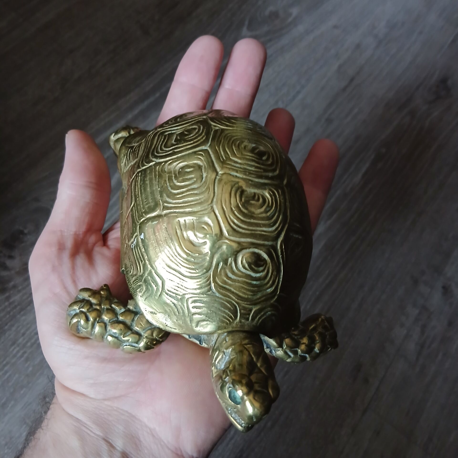 Solid brass tortoise, pocket tray