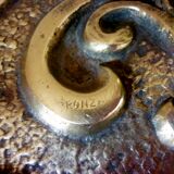 Servant, accessories fireplace, marked chiseled bronze and brass, 5 pieces