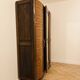 Antique 3-door Art Deco wardrobe in solid wood with mirror