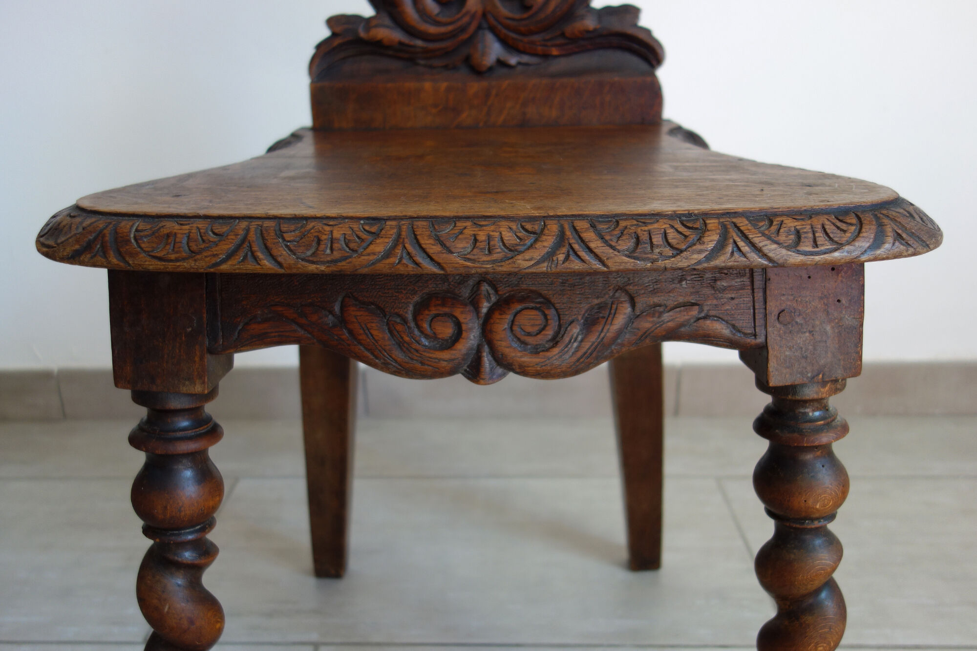 Chair wood carved folk art late 19th century