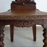 Chair wood carved folk art late 19th century