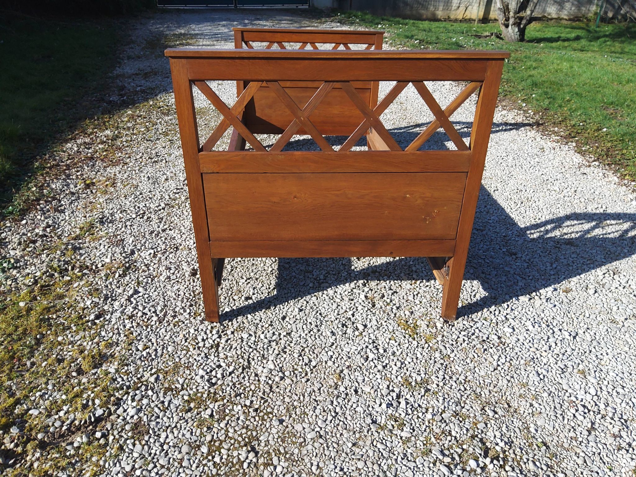 Bed and bedside table