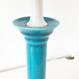 Pair of turquoise ceramic lamps