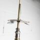 1960s Holophane Ball Pendant Chandelier, Thick Glass, 30 cm, and Vintage Brass