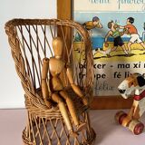 Rattan armchair for doll