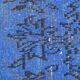 Vintage blue and black Turkish rug with traditional design, 163 × 268 cm