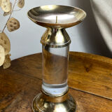 Lucite and brass candlestick, 1960s/70s