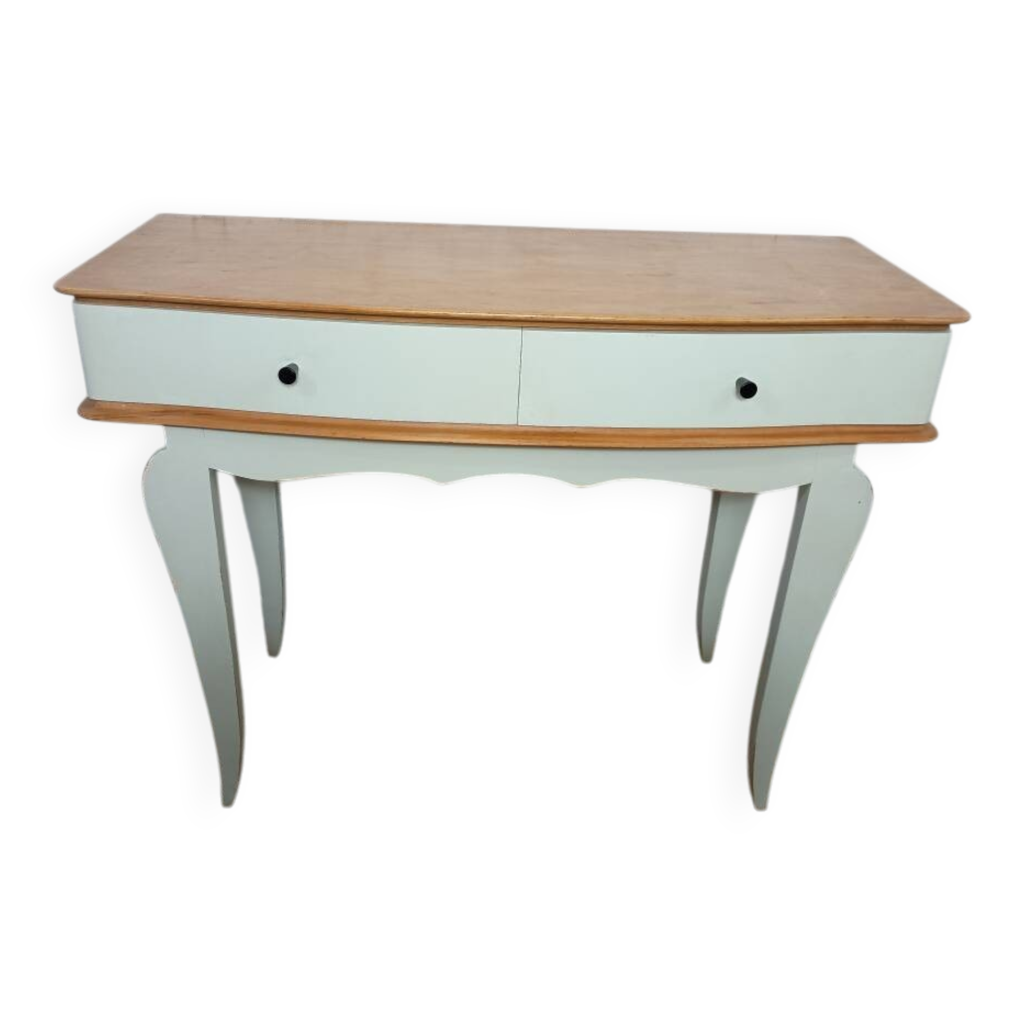 vintage relooked solid birch console