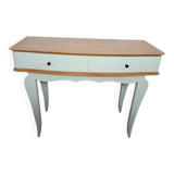 vintage relooked solid birch console