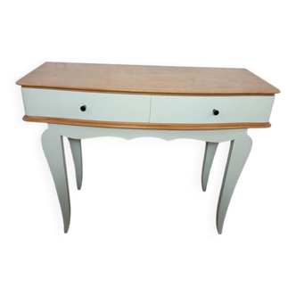 vintage relooked solid birch console