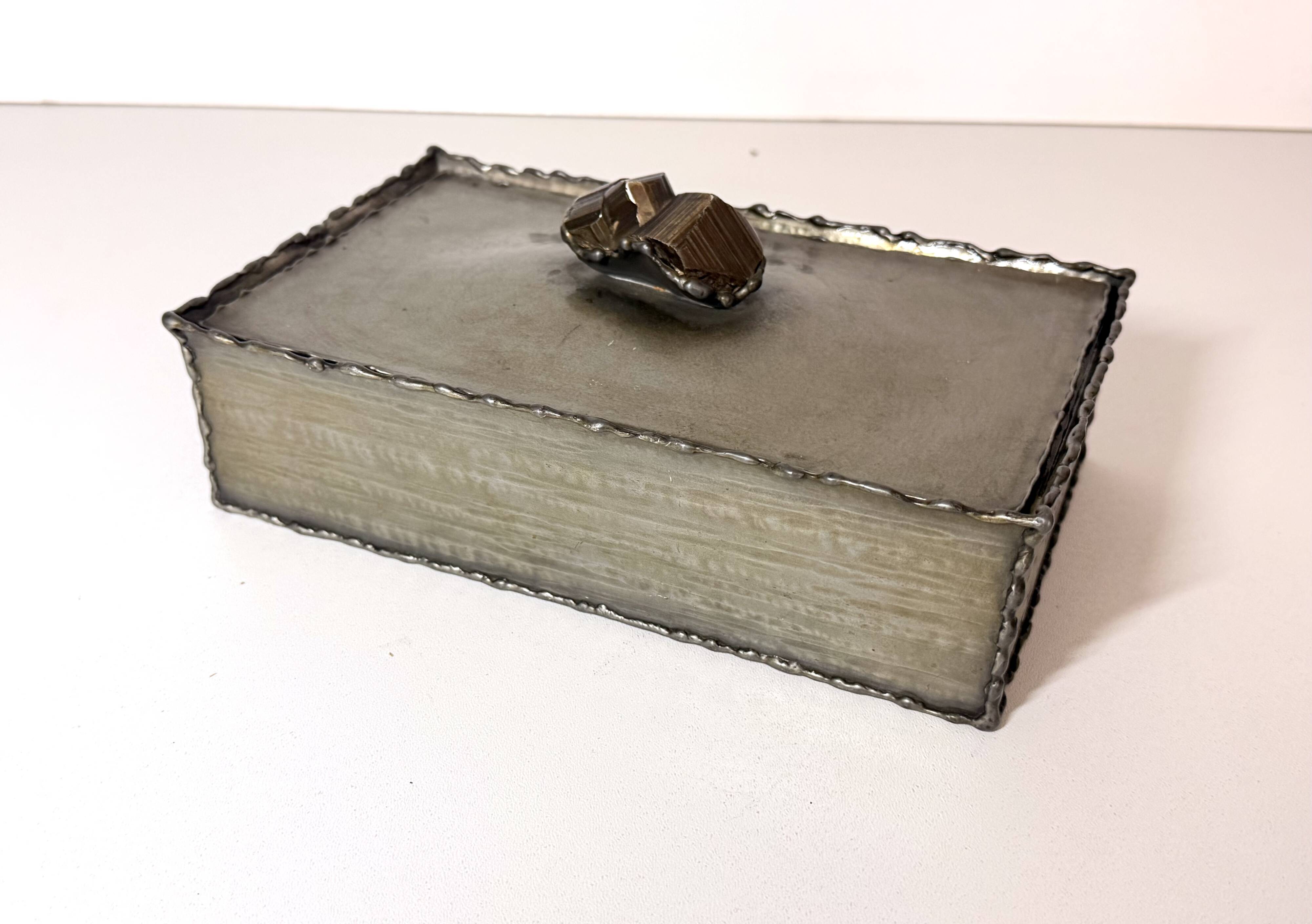 Vintage Handmade Rectangular Pewter Box by Attilio Nani, Italy