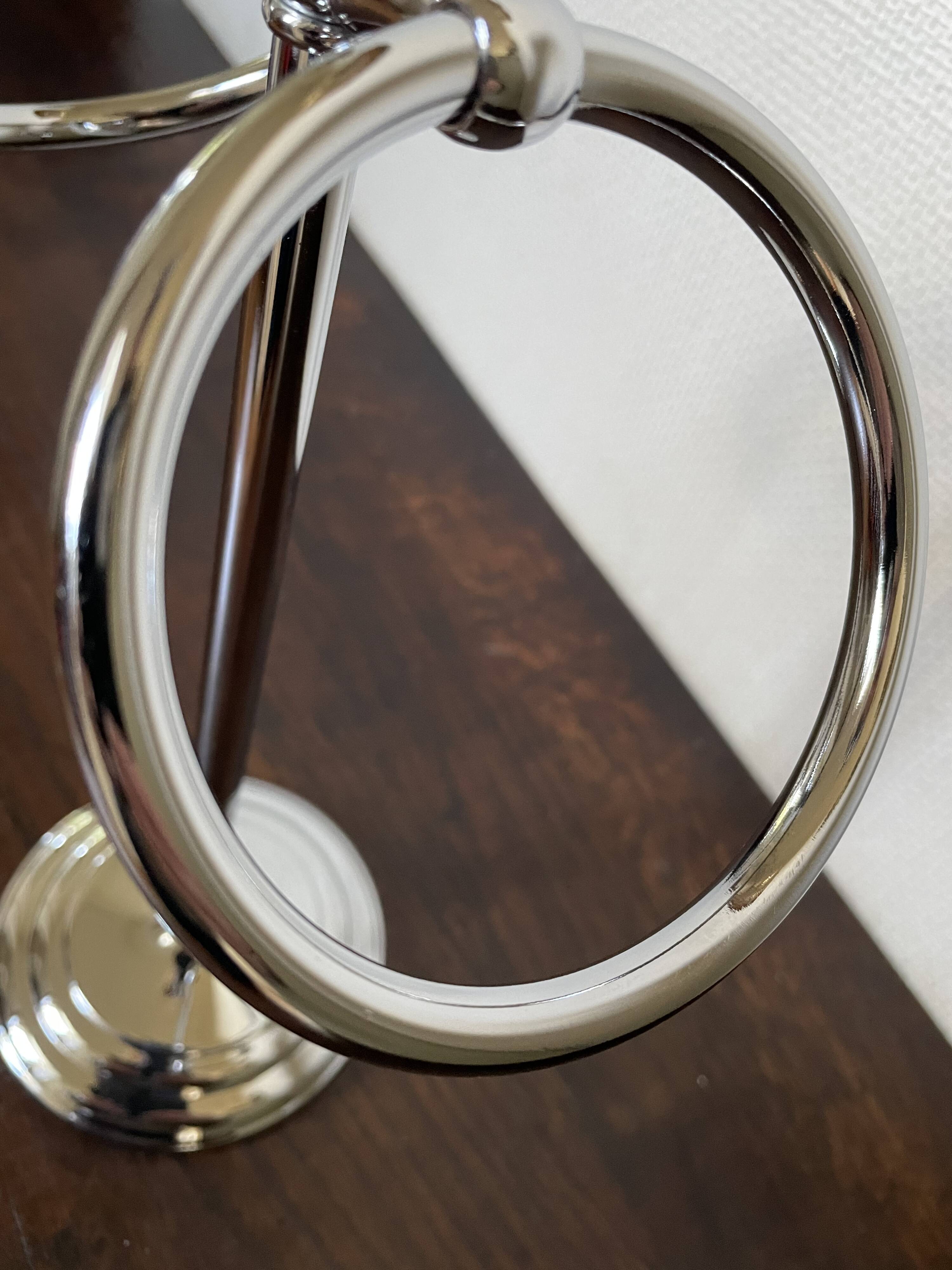 Chrome countertop towel rack