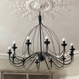 Matte black metal pendant light