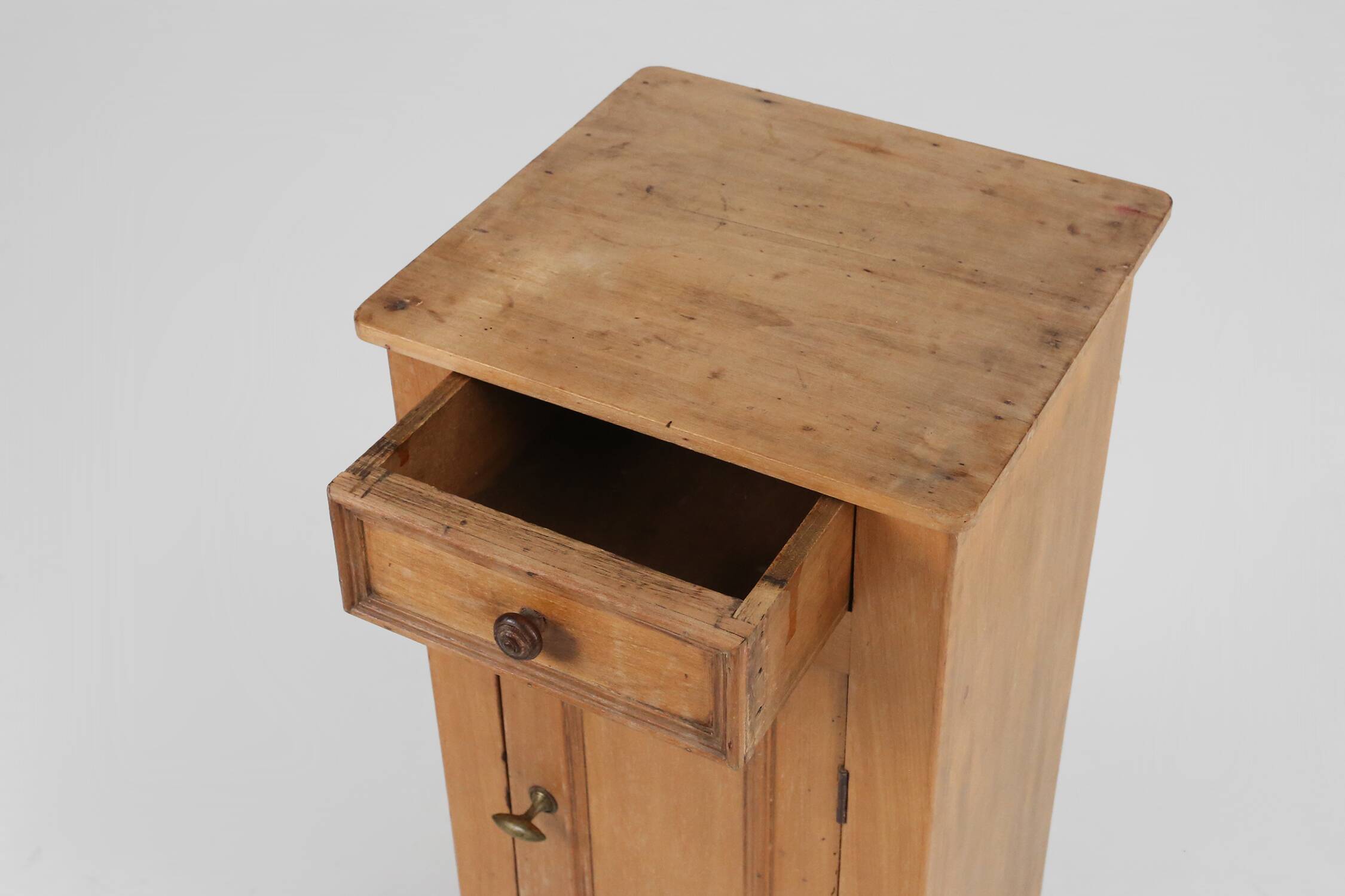 Elegant Art Deco wooden nightstand with drawer, France 1930s