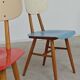 Paire de chaises bois TON Bystrice Thonet rouge et bleu