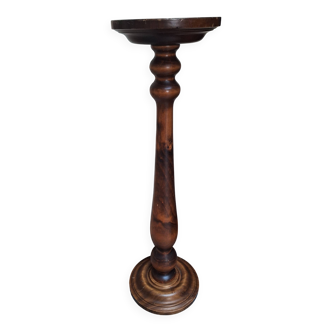 Elegant antique pedestal in solid wood,