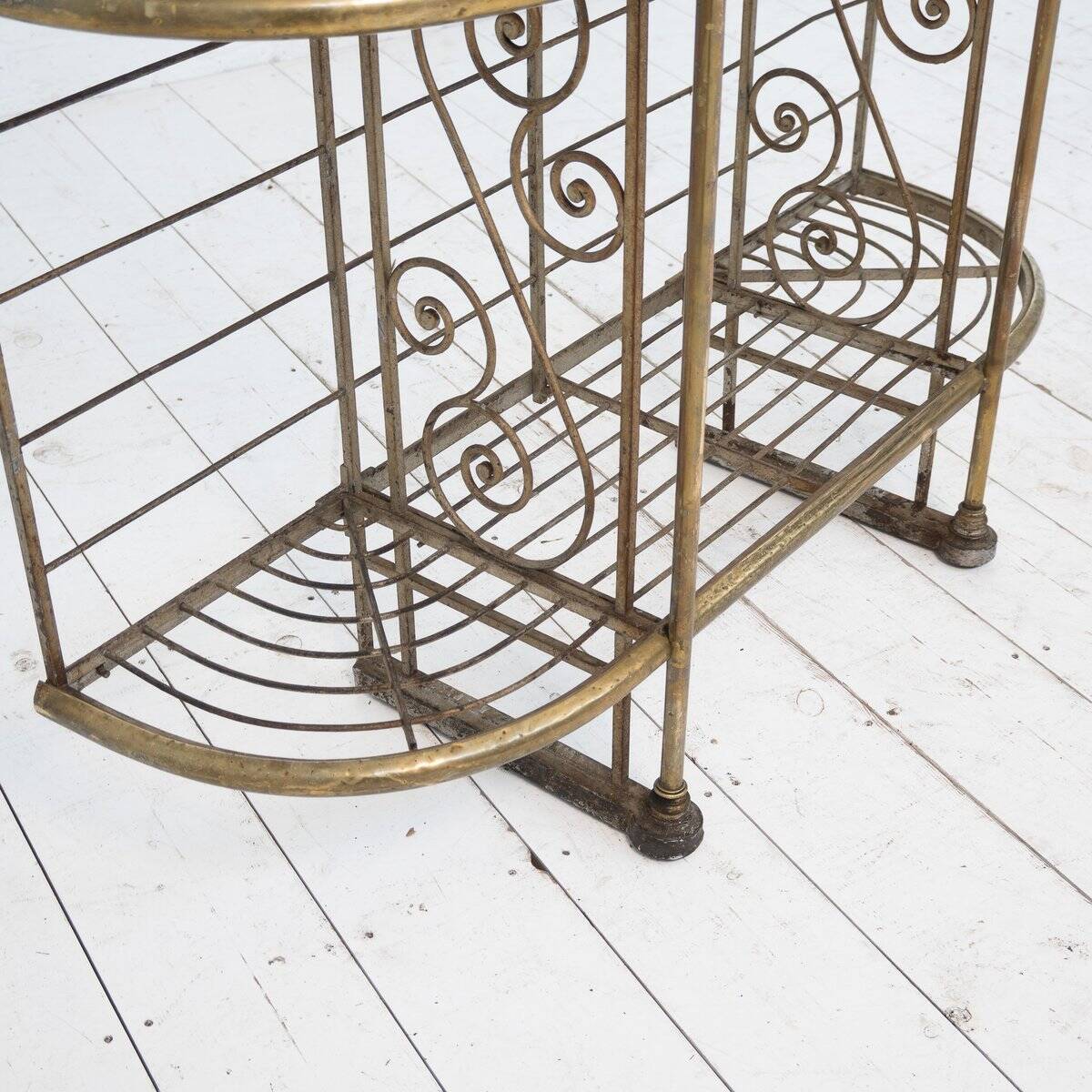 French bakery shelf in wrought iron and brass, 1900