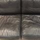 Black leather sofa by Sede – Design by Andrée Putman – 1990s