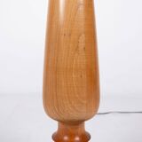 Pair of turned wooden floor lamps in Art Deco style, France, mid-20th century.