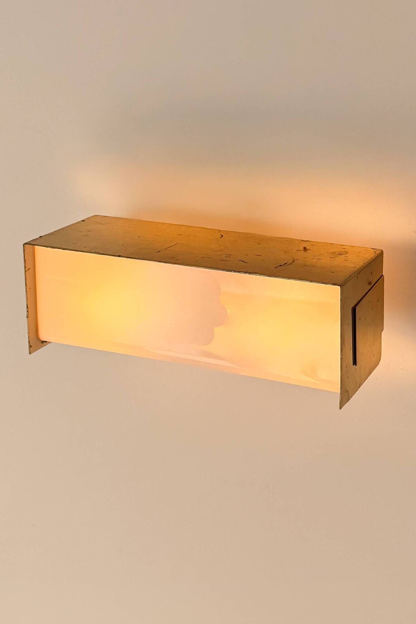 Vintage brass and Perspex wall light, France 1960.