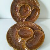 Trio of vintage Sela Portugal barbotine plates from the 60s