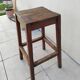 Old large vintage wooden stool for architect, painter, artist