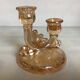 Double iridescent yellow marigold carnival candle holder