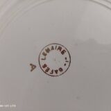 Round hollow plate in water green with a golden frieze, Cafés Lemaire.