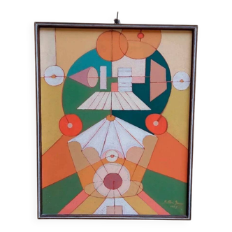 Abstract painting franco balleri 1975 oil on canvas