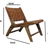 Two Moroccan leather armchairs